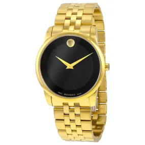Movado Museum Classic Black Dial Yellow PVD Men's Watch 0606997