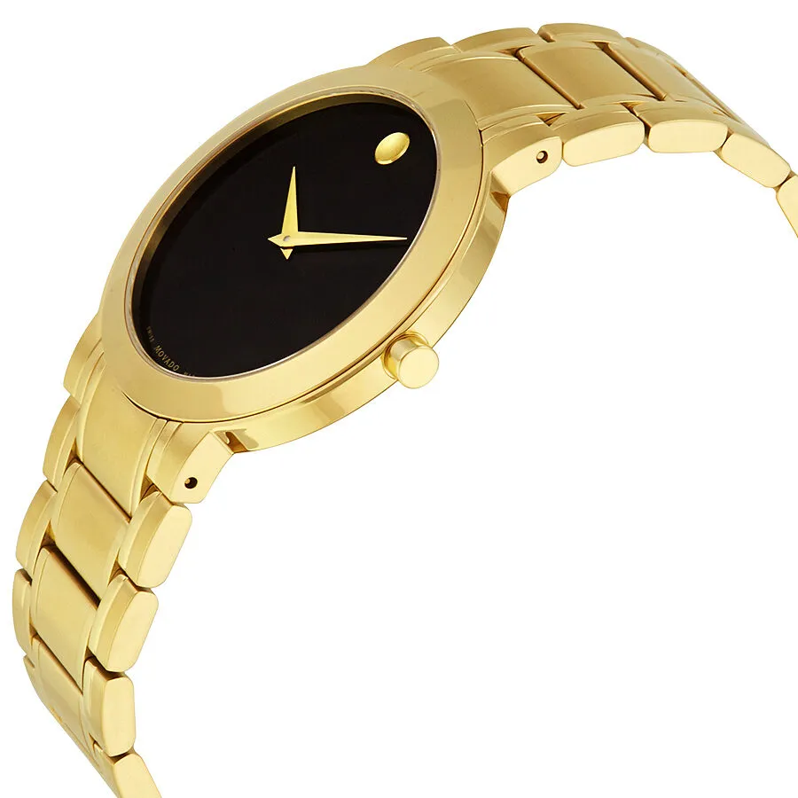 Movado Stiri Black Dial Gold-tone Stainless Steel Men's Watch 0606941