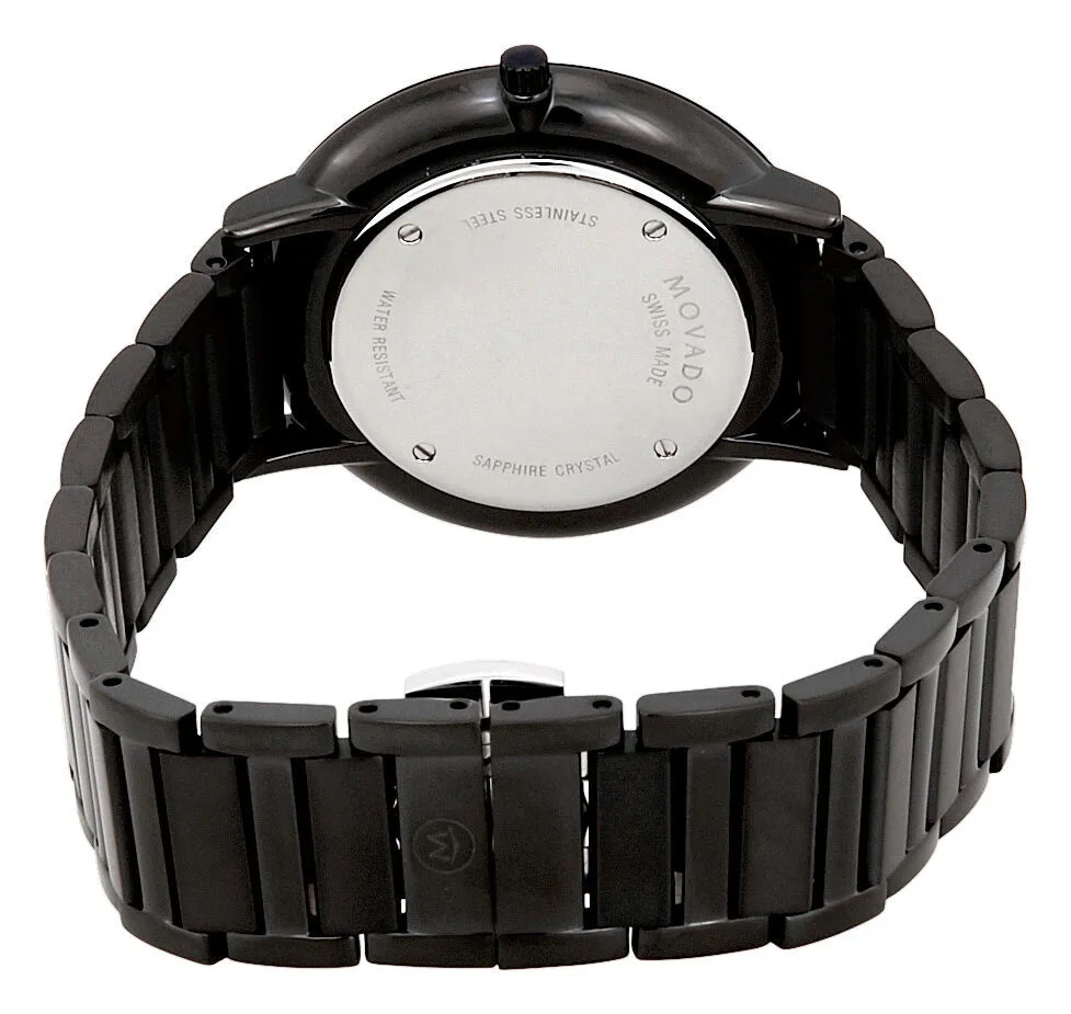 Movado Ultra Slim Black Mother of Pearl Dail Ladies Watch 0607211