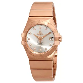 Omega Constellation 18kt Rose Gold Automatic Diamond Ladies Watch 123.50.35.20.52.001