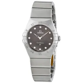 Omega Constellation Manhattan Quartz Diamond Grey Dial Ladies Watch 131.10.28.60.56.001