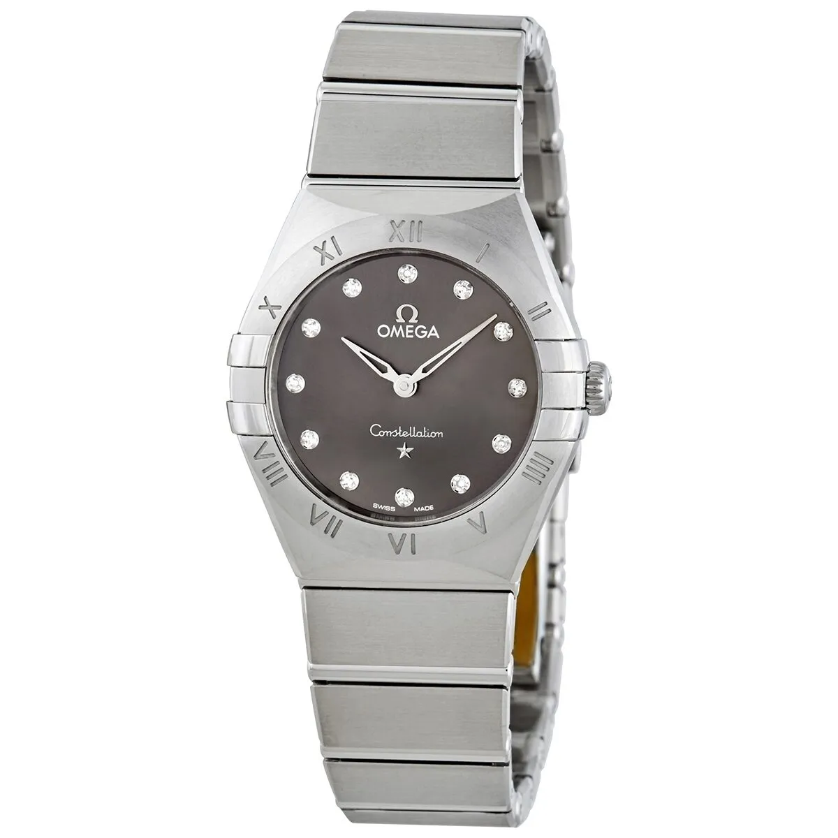 Omega Constellation Manhattan Quartz Diamond Grey Dial Ladies Watch 131.10.28.60.56.001