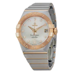 Omega Constellation Silver Dial Rose Gold and Steel Diamond Men's Watch 12325382152003