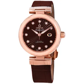 Omega De Ville Ladymatic Brown Diamond Dial Automatic Ladies Watch 425.63.34.20.63.001
