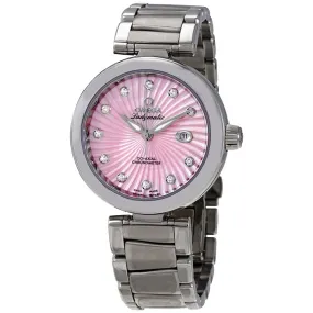 Omega DeVille Pink Mother of Pearl Diamond Dial Automatic Ladies Watch 425.30.34.20.57.001