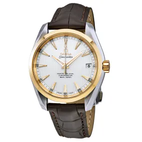 Omega Seamaster Aqua Terra Silver Dial Brown Leather Men's Watch 23123392102002