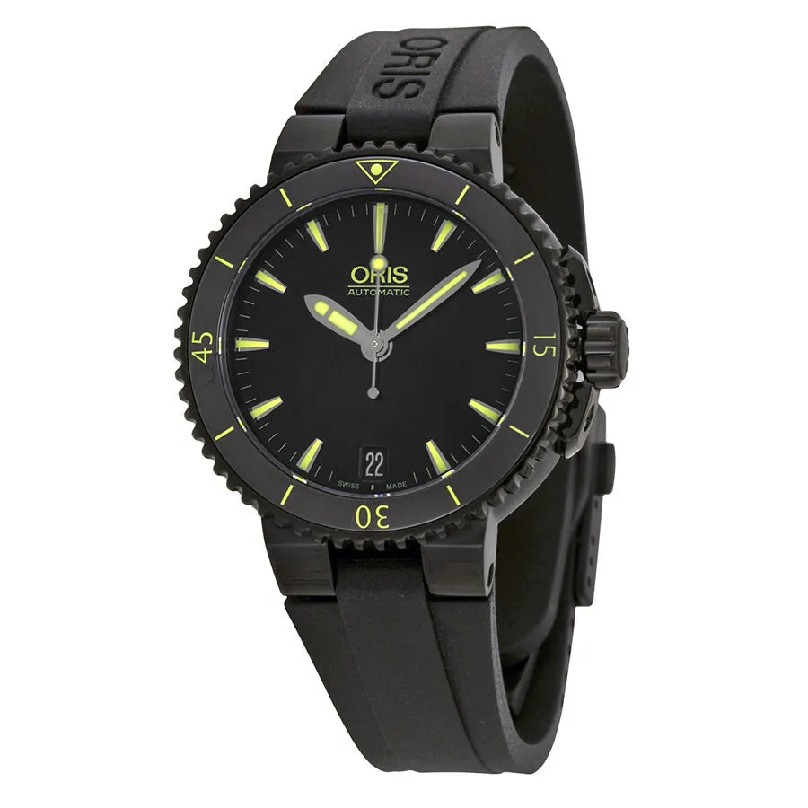 Oris Aquis Date Automatic 36mm Black Dial Black Rubber Watch 733-7652-4722RS 01 733 7652 4722-07 4 18 34B