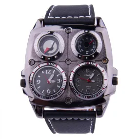 OULM Army Military Watch Multiple Time Zone Thermometer Compass Voyager Russia Clock