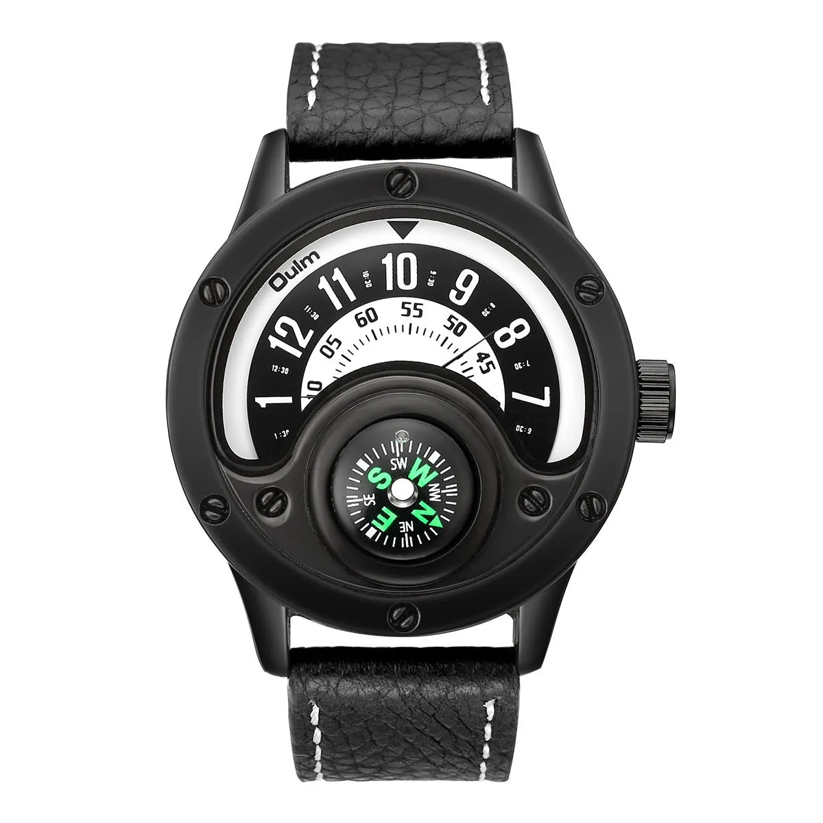 Oulm creative punk belt watch quartz compass watch 3880 For Men