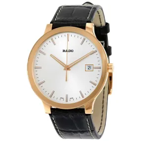 Rado Centrix White Dial Dark Black Leather Quartz Men's Watch R30554105