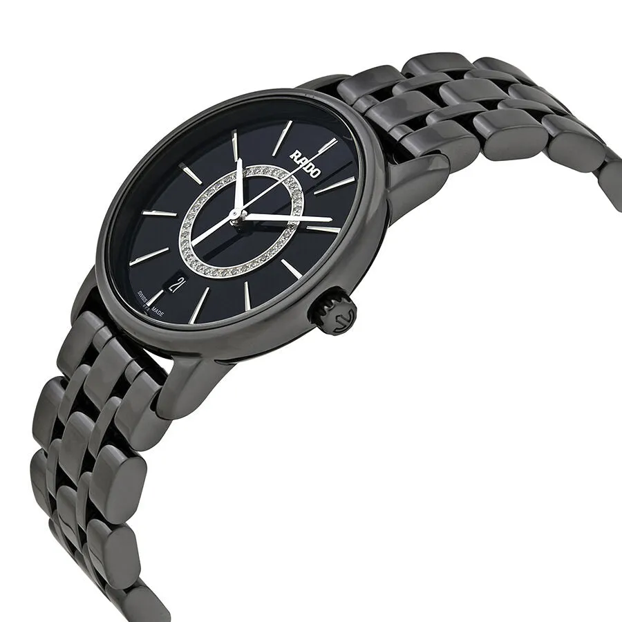 Rado DiaMaster Black Diamond Dial Black Ceramic Ladies Watch R14063737