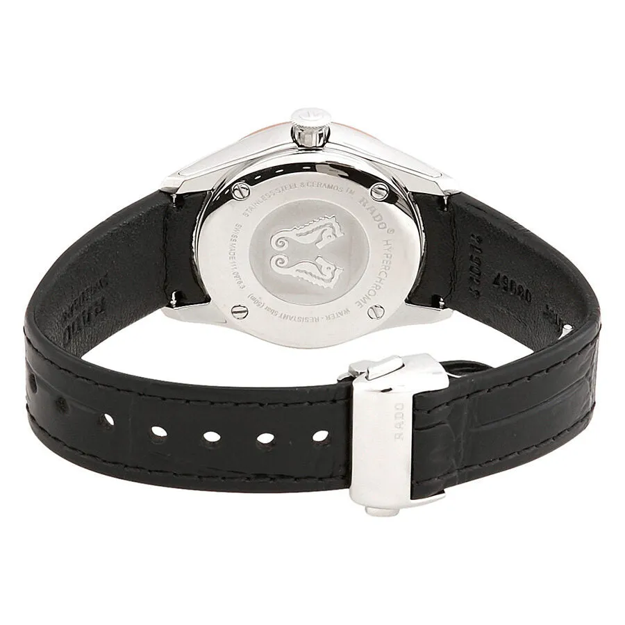 Rado Hyperchrome S Black Sunburst Black Leather Ladies Watch R32976155