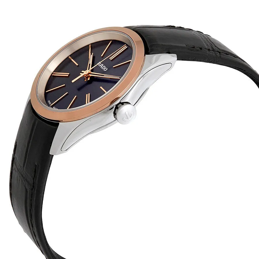 Rado Hyperchrome S Black Sunburst Black Leather Ladies Watch R32976155