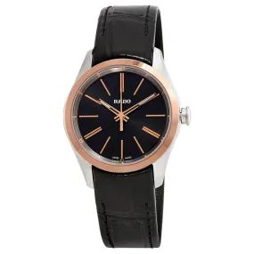 Rado Hyperchrome S Black Sunburst Black Leather Ladies Watch R32976155