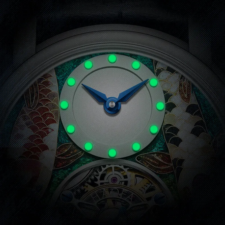 Reserve(30 days)--HAOFA Enamel (Cloisonne) Carp Tourbillon 2218