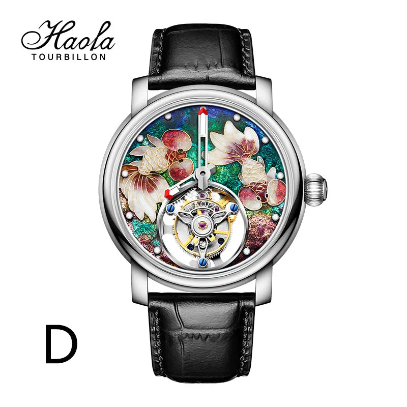 Reserve(30 days)--HAOFA Enamel (Cloisonne) Carp Tourbillon 2218