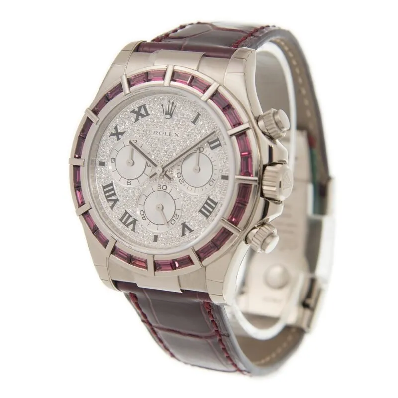 Rolex Cosmograph Daytona Chronograph Red Ruby Automatic Chronometer Diamond Men's Watch 116589 SALV