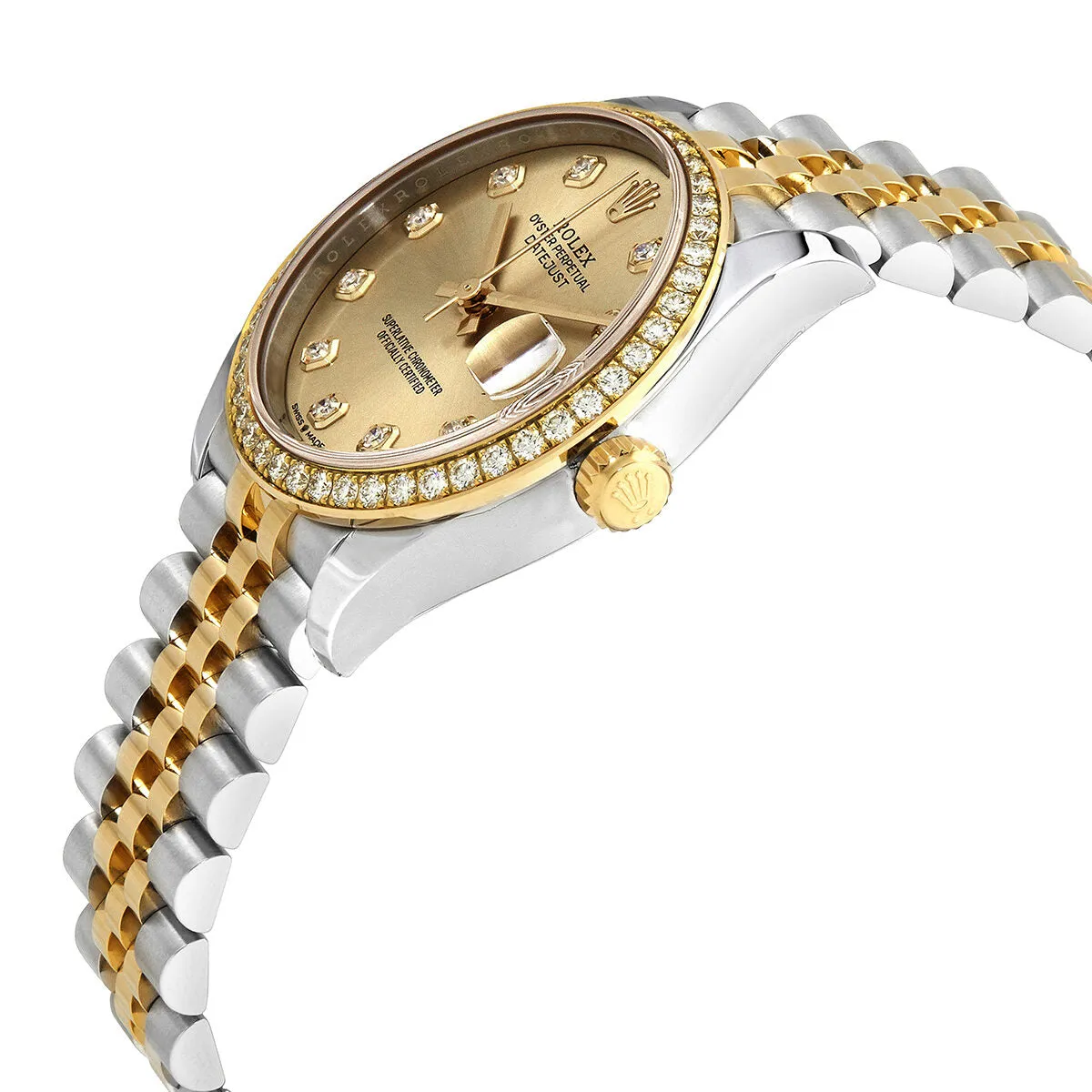 Rolex Datejust 31 Champagne Diamond Dial Ladies Steel and 18kt Yellow Gold Jubilee Watch 278383CDJ