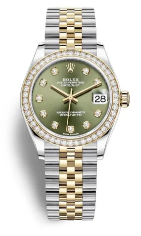 Rolex Datejust 31 Green Diamond Dial Automatic Ladies Steel and 18kt Yellow Gold Jubilee Watch 278383GNDJ