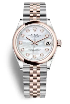 Rolex Datejust 31 Mother of Pearl Diamond Dial Automatic Steel and 18kt Everose Gold Jubilee Watch 278241MDJ