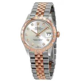Rolex Datejust 31 Silver Diamond Dial Ladies Steel and 18kt Everose Gold Jubilee Watch 278341SDJ