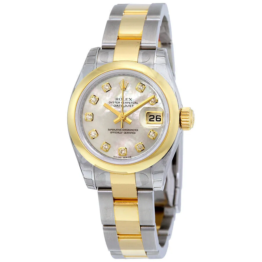 Rolex Datejust Automatic Stainless Steel 18kt Yellow Gold Oyster Ladies Watch 179163MDO