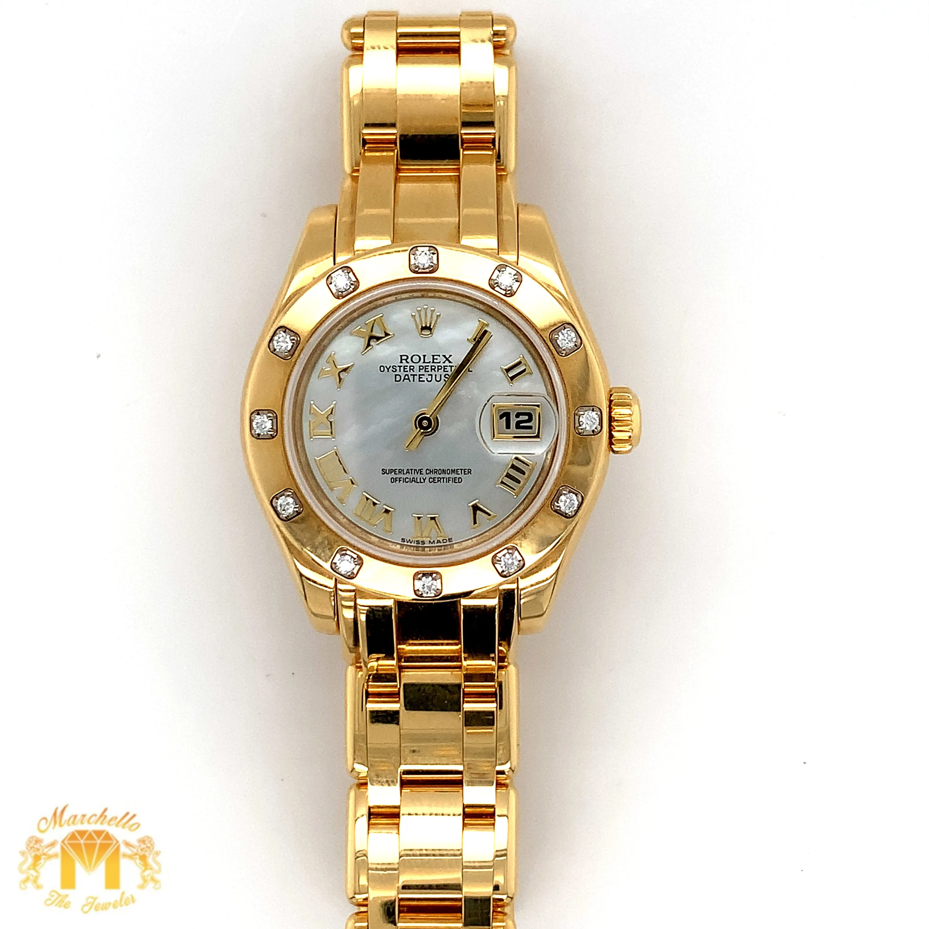 Rolex Datejust Ladies`Yellow Gold Diamond Watch (Mother of Pearl ( MOP ) dial)