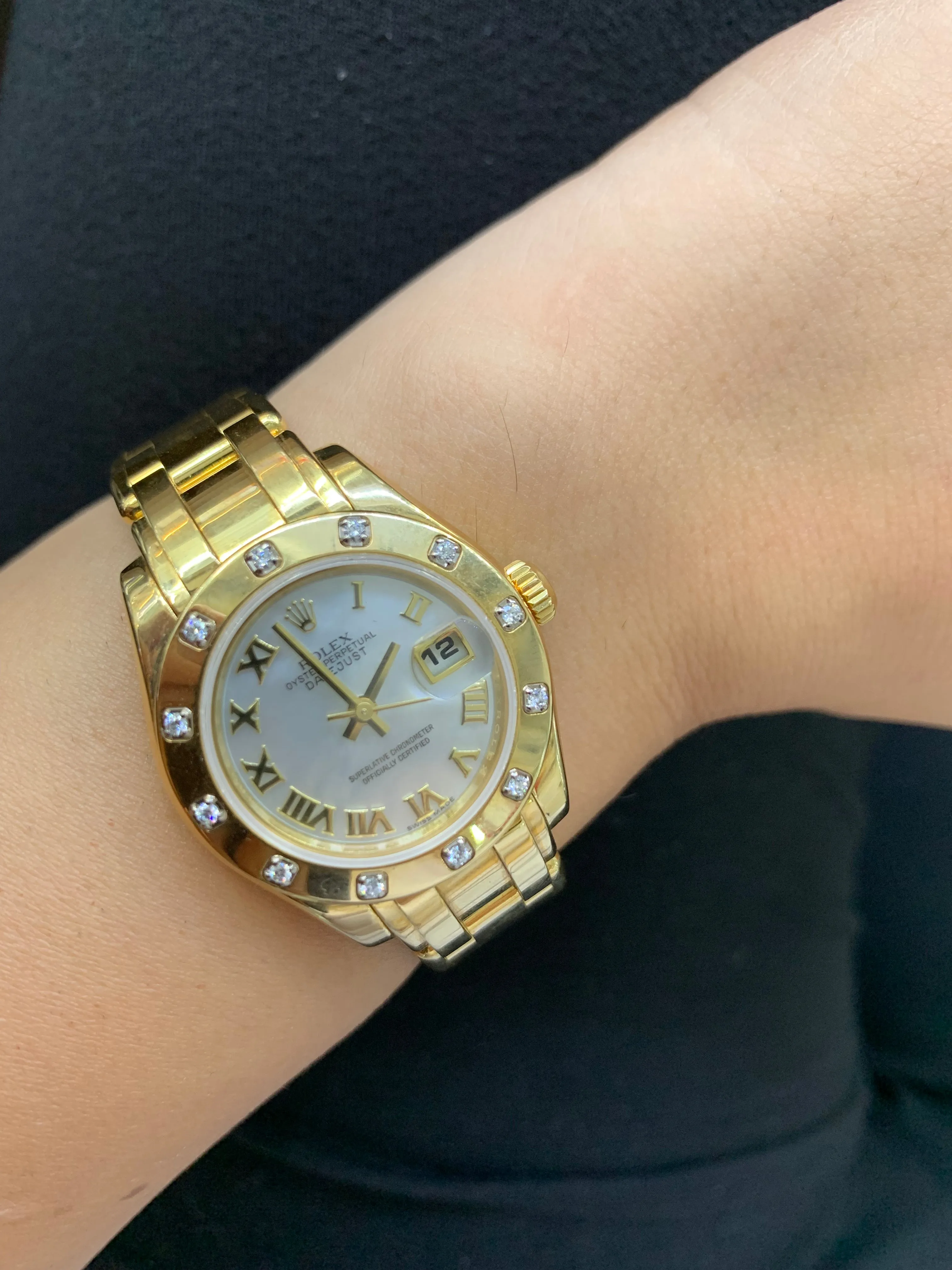 Rolex Datejust Ladies`Yellow Gold Diamond Watch (Mother of Pearl ( MOP ) dial)