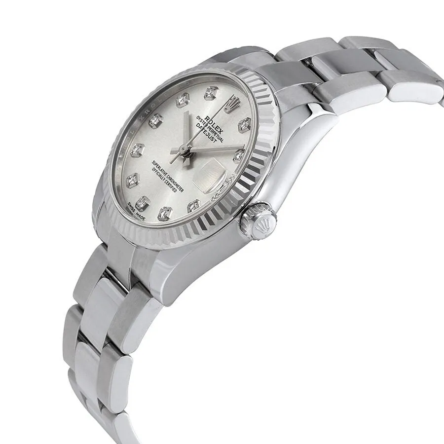 Rolex Datejust Lady 31 Automatic Chronometer Diamond Silver Dial Ladies Watch 178274SDO