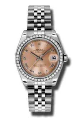 Rolex Datejust Lady 31 Pink Dial Stainless Steel Jubilee Bracelet Automatic Watch 178384PRJ