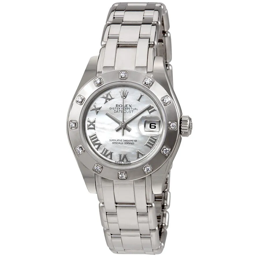 Rolex Datejust Pearlmaster Mother of Pearl Dial 18kt White Gold Ladies Watch 80319MRPM