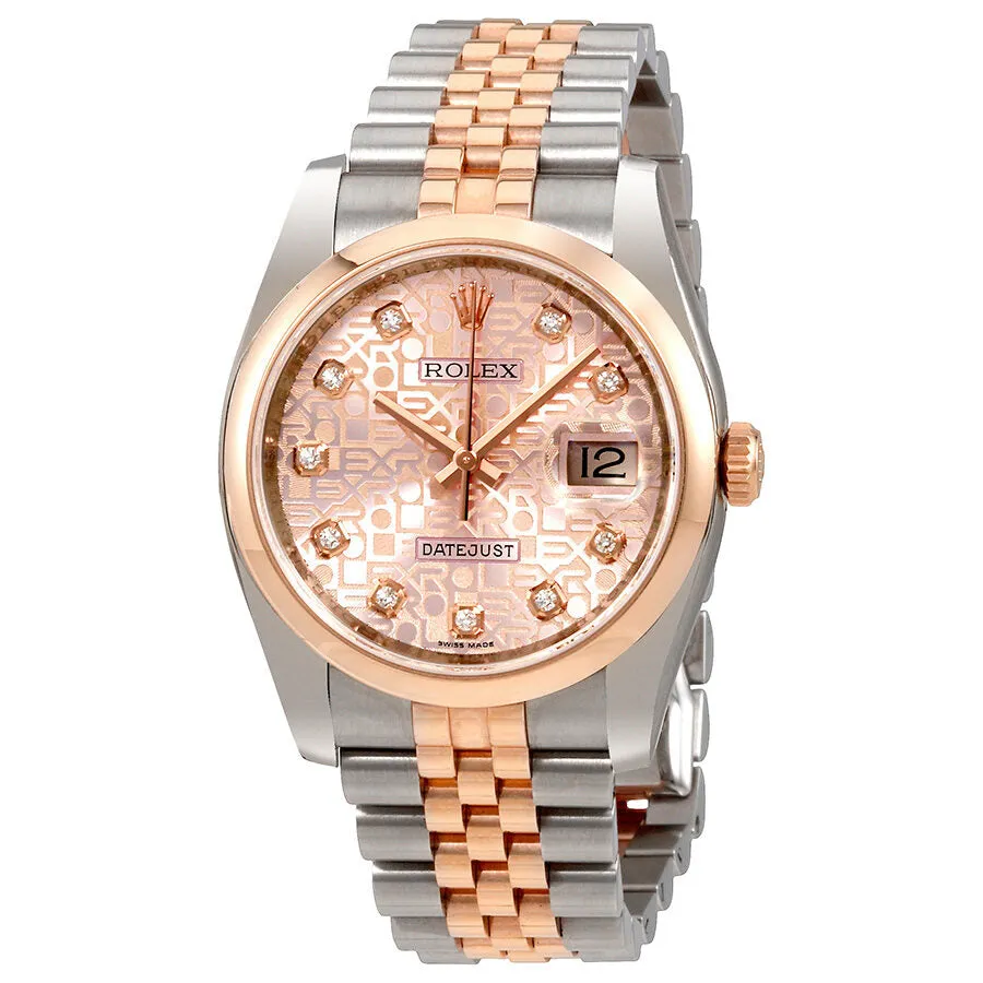 Rolex Datejust Pink Jubilee Diamond Dial Steel and 18K Everose Gold Ladies Watch 116201PJDJ