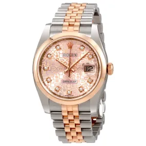 Rolex Datejust Pink Jubilee Diamond Dial Steel and 18K Everose Gold Ladies Watch 116201PJDJ