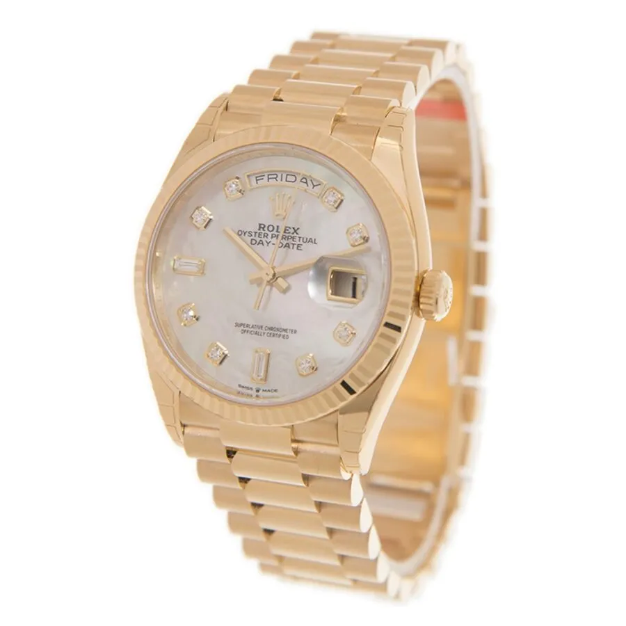 Rolex Day-Date 36 Mother of Pearl Diamond Automatic 18kt Yellow Gold President Watch 128238MDP