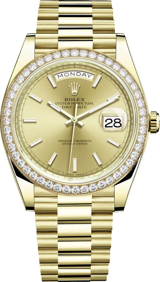 Rolex Day-Date 40 Automatic Champagne Dial Men's 18kt Yellow Gold President Watch 228348CSP
