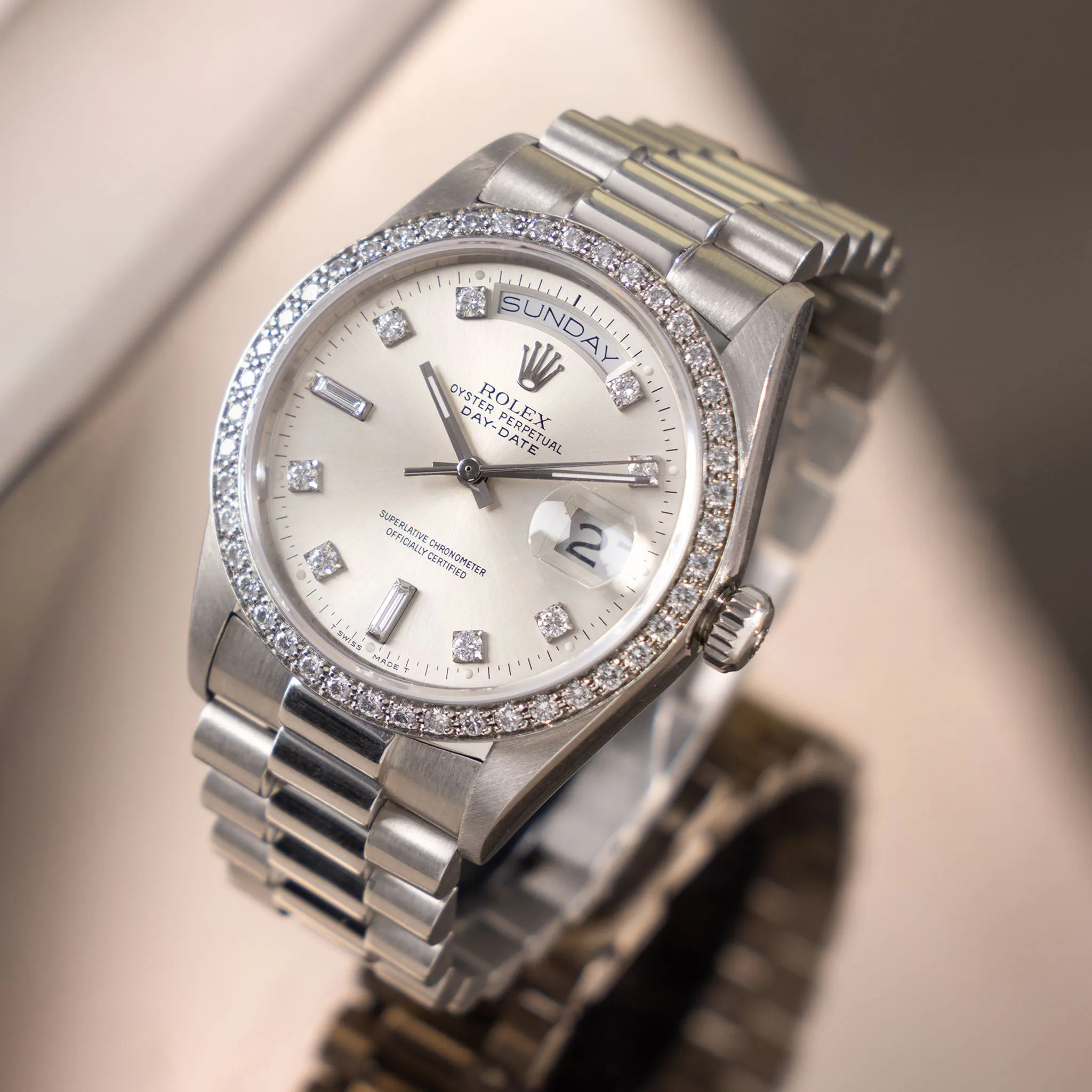 Rolex Day-Date ref. 18046 Platinum with big diamond dial