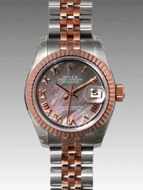 Rolex Lady Datejust 26 Black Mother of Pearl Dial Stainless Steel and 18K Everose Gold Jubilee Bracelet Automatic Watch 179171BMRJ