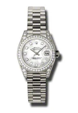 Rolex Lady-Datejust 26 Mother Of Pearl Dial 18K White Gold President Automatic Ladies Watch 179159MDP