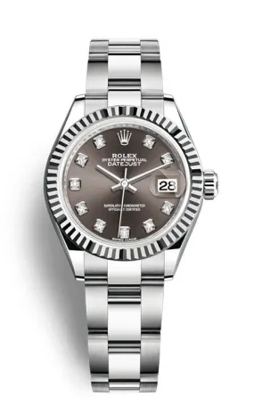 Rolex Lady Datejust Automatic Grey Diamond Dial Ladies Oyster Watch 279174GYDO