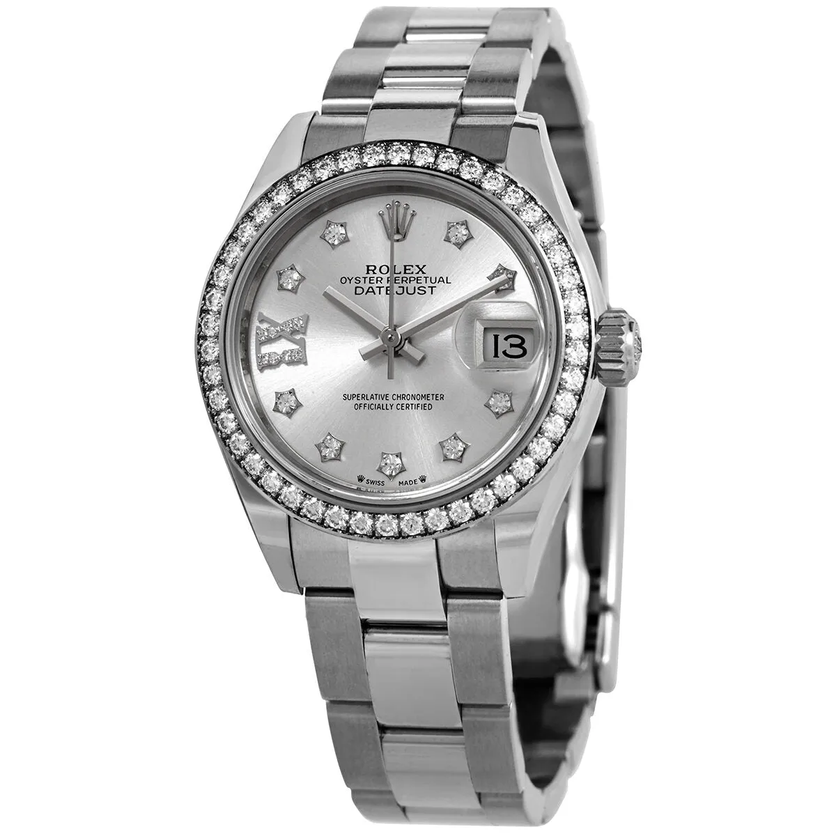Rolex Lady Datejust Automatic Silver Roman Diamond Dial Ladies Oyster Watch 279384SRDO