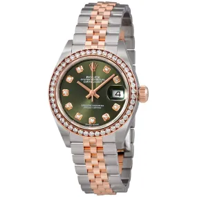 Rolex Lady Datejust Olive Green Dial Diamond Automatic Watch 279381OGDJ
