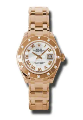 Rolex Lady-Datejust Pearlmaster Mother Of Pearl Dial 18K Everose Gold Automatic Ladies Watch 80315MRPM