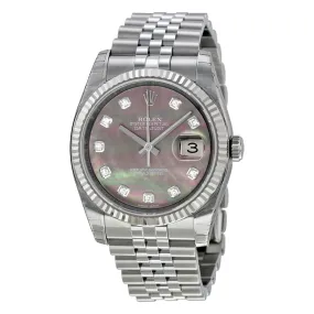 Rolex Oyster Perpetual 36 mm Dark Mother of Pearl Dial Stainless Steel Jubilee Bracelet Automatic Men's Watch 116234BKMDJ