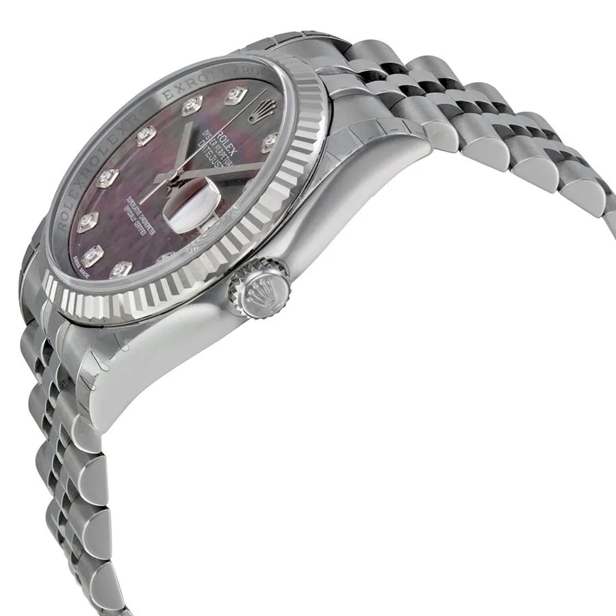 Rolex Oyster Perpetual 36 mm Dark Mother of Pearl Dial Stainless Steel Jubilee Bracelet Automatic Men's Watch 116234BKMDJ