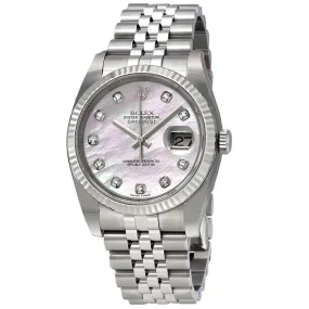 Rolex Oyster Perpetual 36 mm Mother of Pearl Dial Stainless Steel Jubilee Bracelet Automatic Men's Watch 116234MDJ