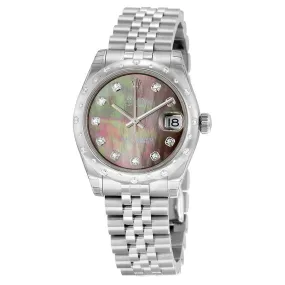 Rolex Oyster Perpetual Datejust 31 Dark Mother of Pearl Dial Stainless Steel Jubilee Bracelet Automatic Ladies Watch 178344BKMDJ