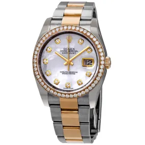 Rolex Oyster Perpetual Datejust 36 Mother of Pearl Dial Stainless Steel and 18K Yellow Gold Bracelet Automatic Ladies Watch 116243MDO