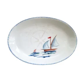 Sailboat Compass Oval Platter