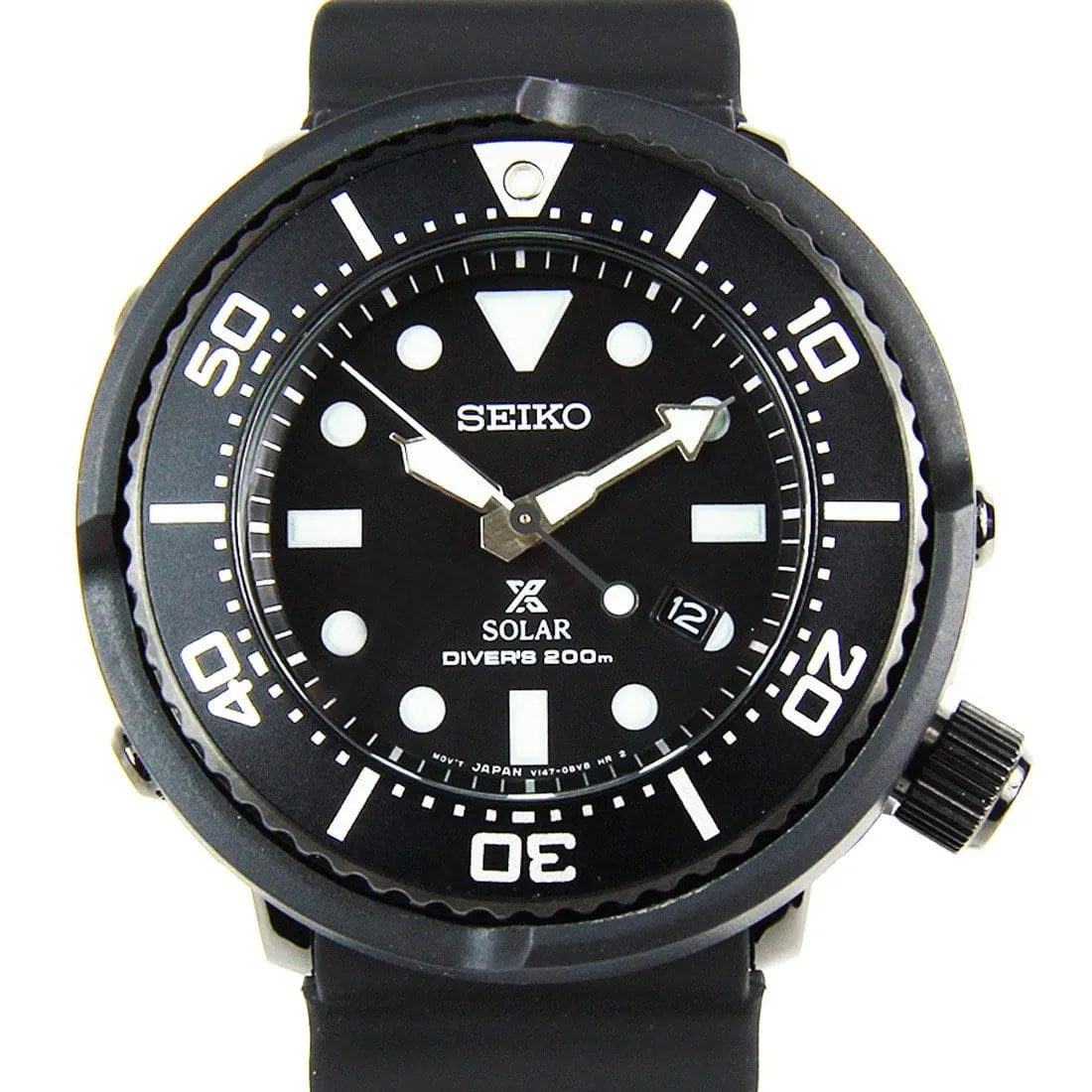 SBDN049J Seiko Solar Prospex JDM Analog 200M Black Dial Male Divers Watch