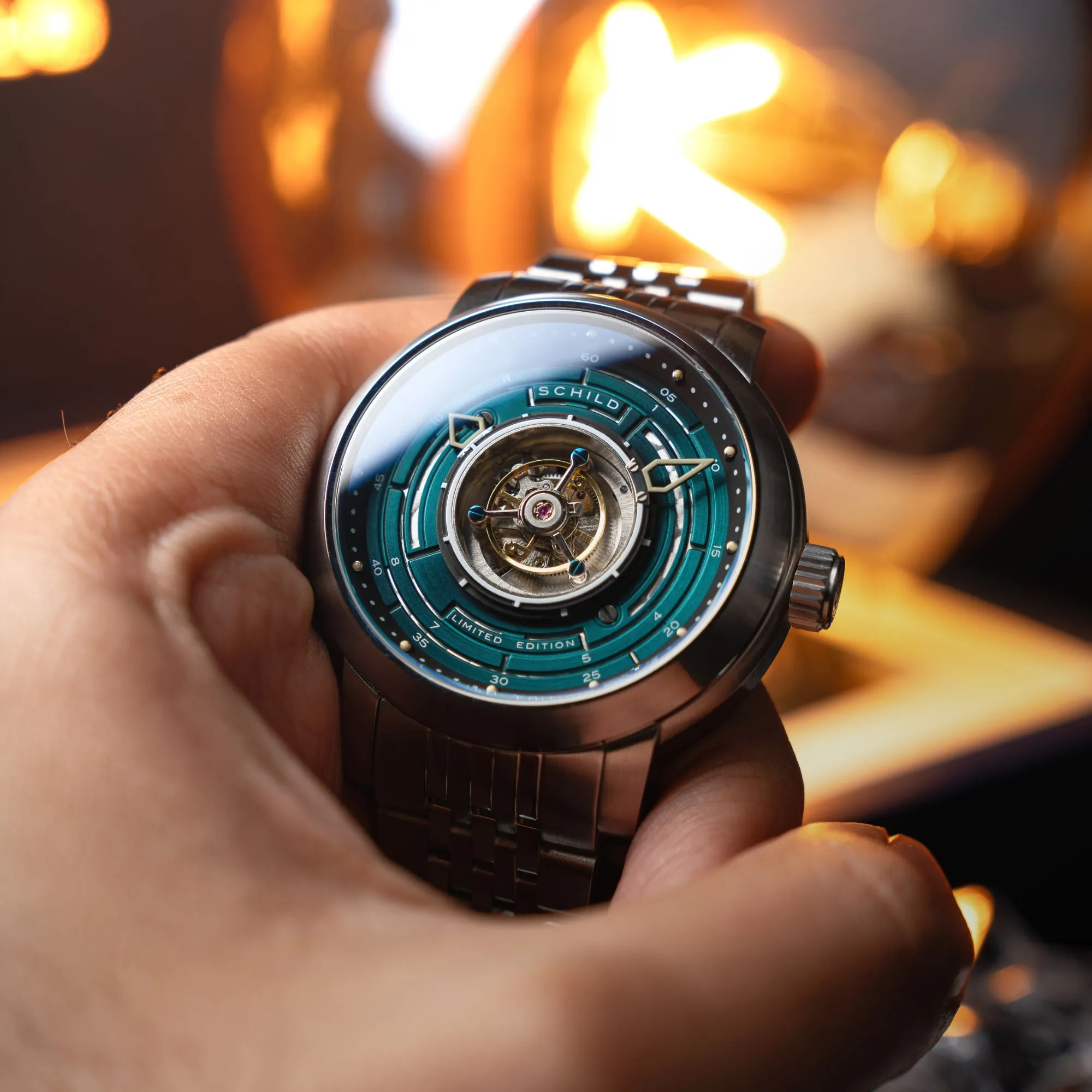 Schild Heinrich Cyclone Tourbillon Limited Edition Sage Green Men's Watch SC-1011-66